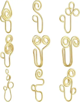 9 12 Pcs African Nose Cuff Jewelry Non Piercing Fake Nose Ring Clip on Surgical Steel Faux Nose Piercing for Women