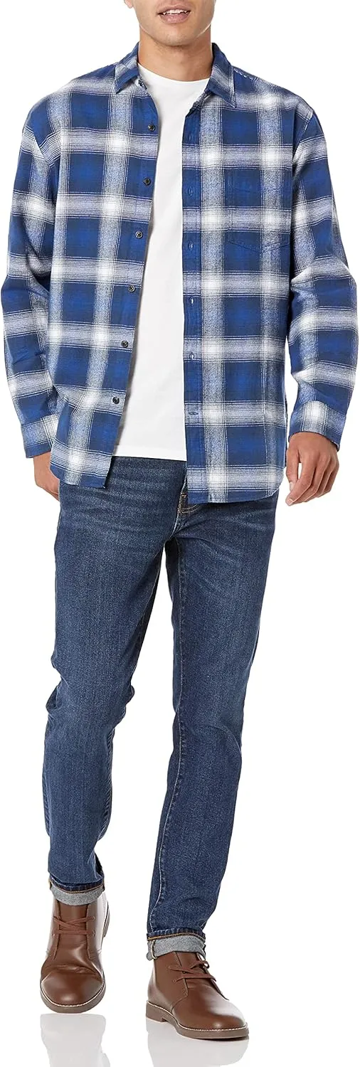 Amazon Essentials Men's Long-Sleeve Flannel Shirt (Available in Big & Tall)