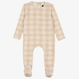 Checked Footie - Mauve
