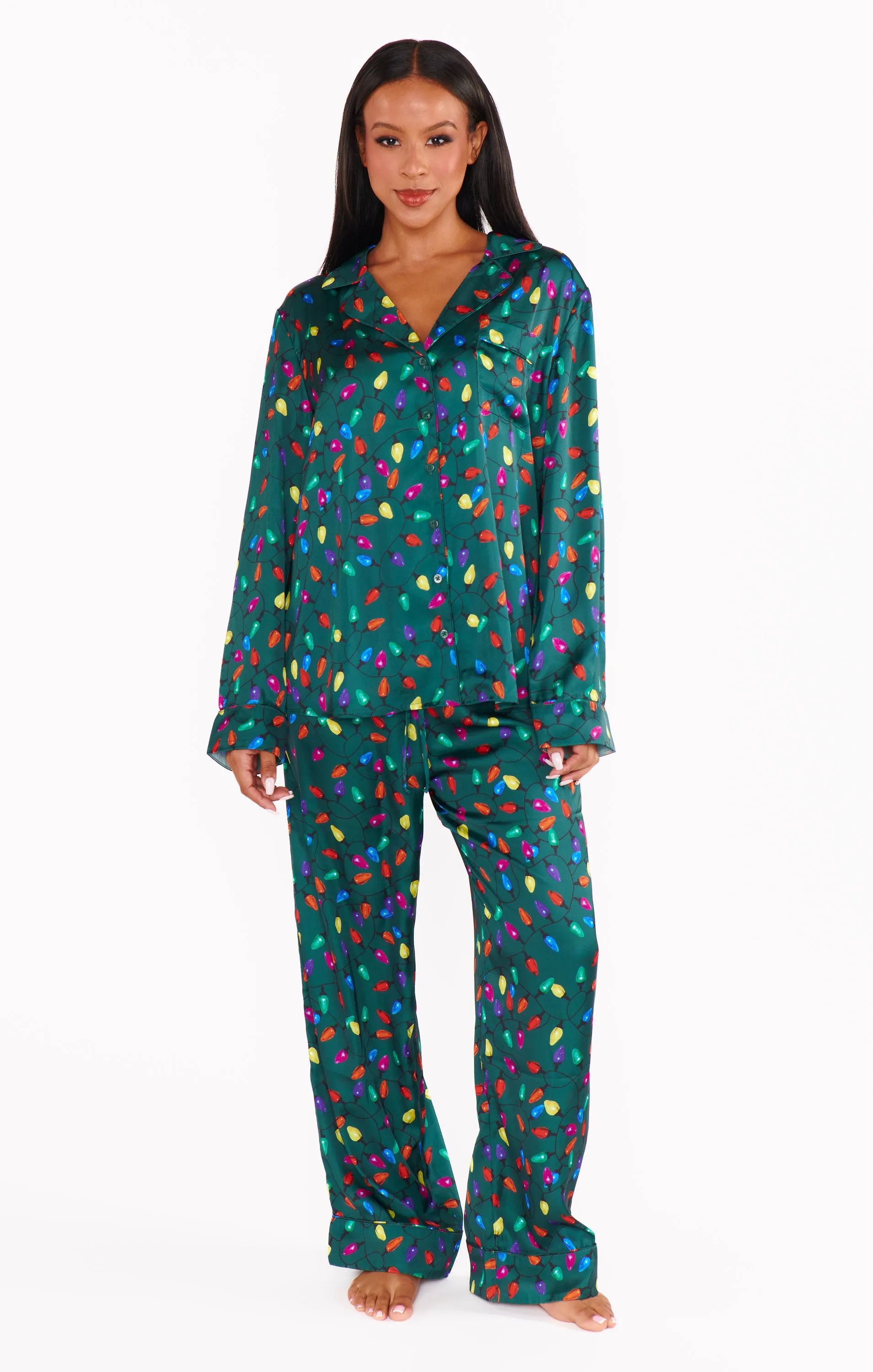Classic PJ Set ~ Festive Lights Silky