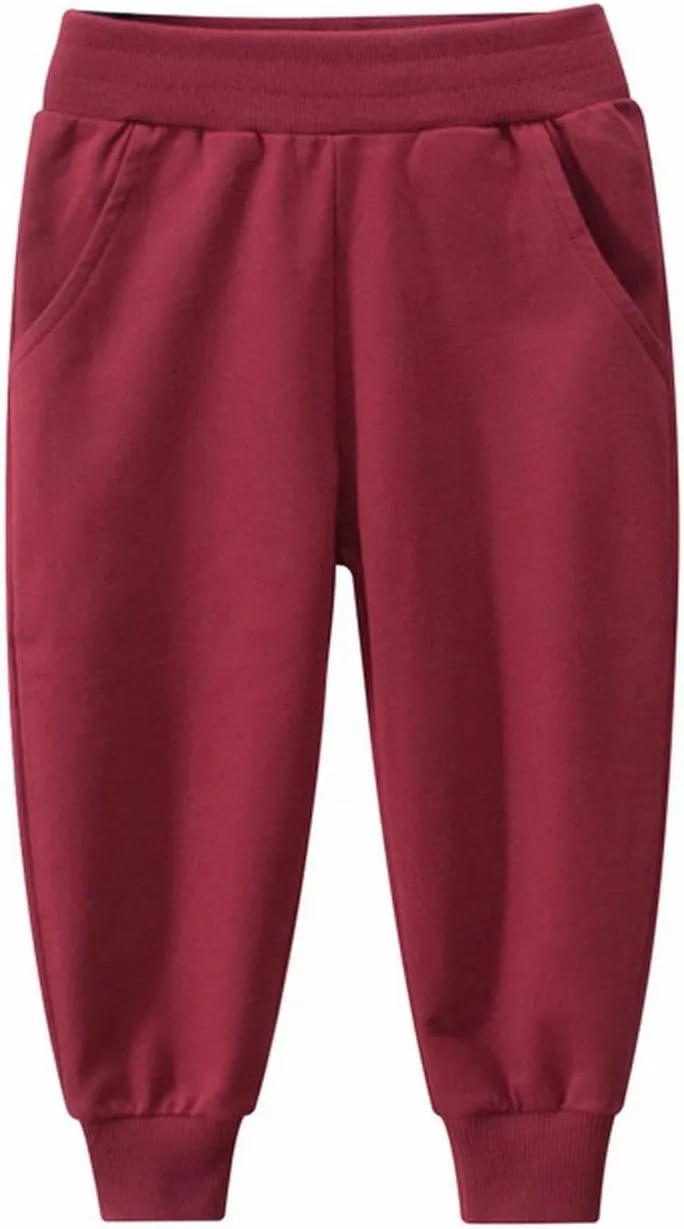 Cotton Solid Color Sweatpants for Boys Girls Elastic Waist Pull On Casual Jogger Pants Kid Toddler Comfy Pants Girls