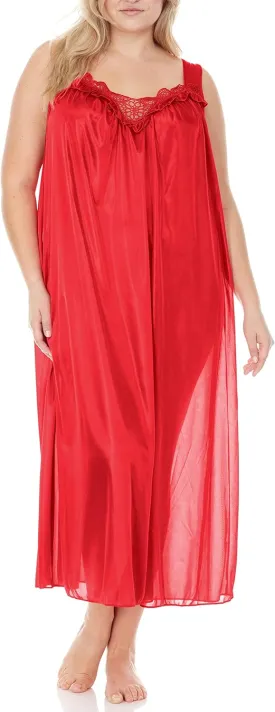 Ezi Satin Silk Nightgown For Women - Soft & Breathable Womens Sleepwear- Sexy Short Sleeves Womens Sleepwear, M - Plus Size