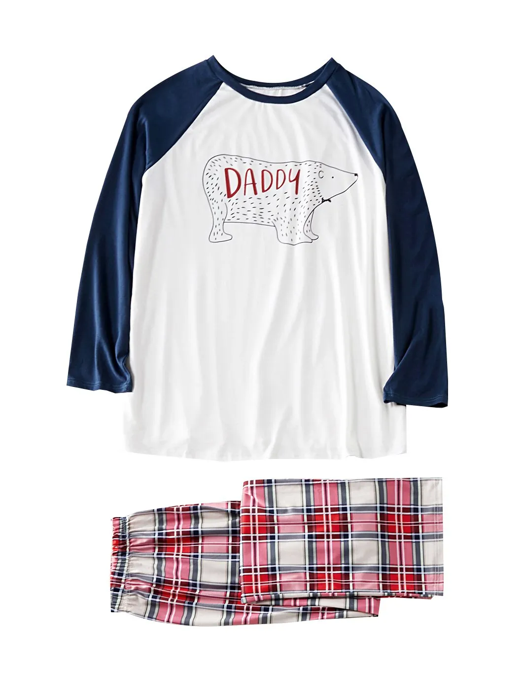 Family Matching 2-Piece Outfits Bear Checked Pajamas