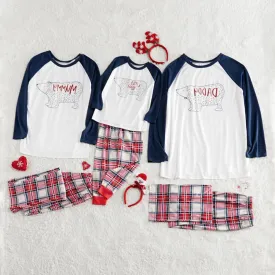 Family Matching 2-Piece Outfits Bear Checked Pajamas