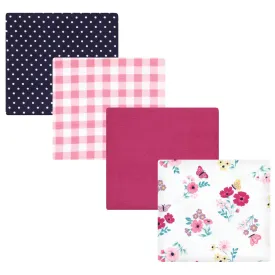 Hudson Baby Cotton Flannel Receiving Blankets, Butterfly Floral