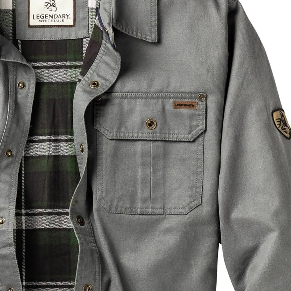 Legendary Whitetails Journeyman Shirt Jacket, Flannel Lined Shacket for Men, Water-Resistant Coat Rugged Fall Clothing