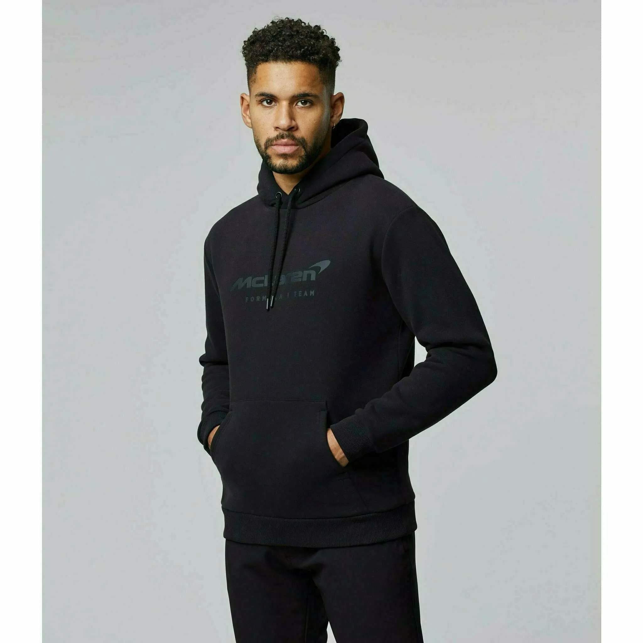 McLaren F1 Men's Core Essentials Hoodie -Black/Papaya/Phantom/Storm Gray/Cloud Blue