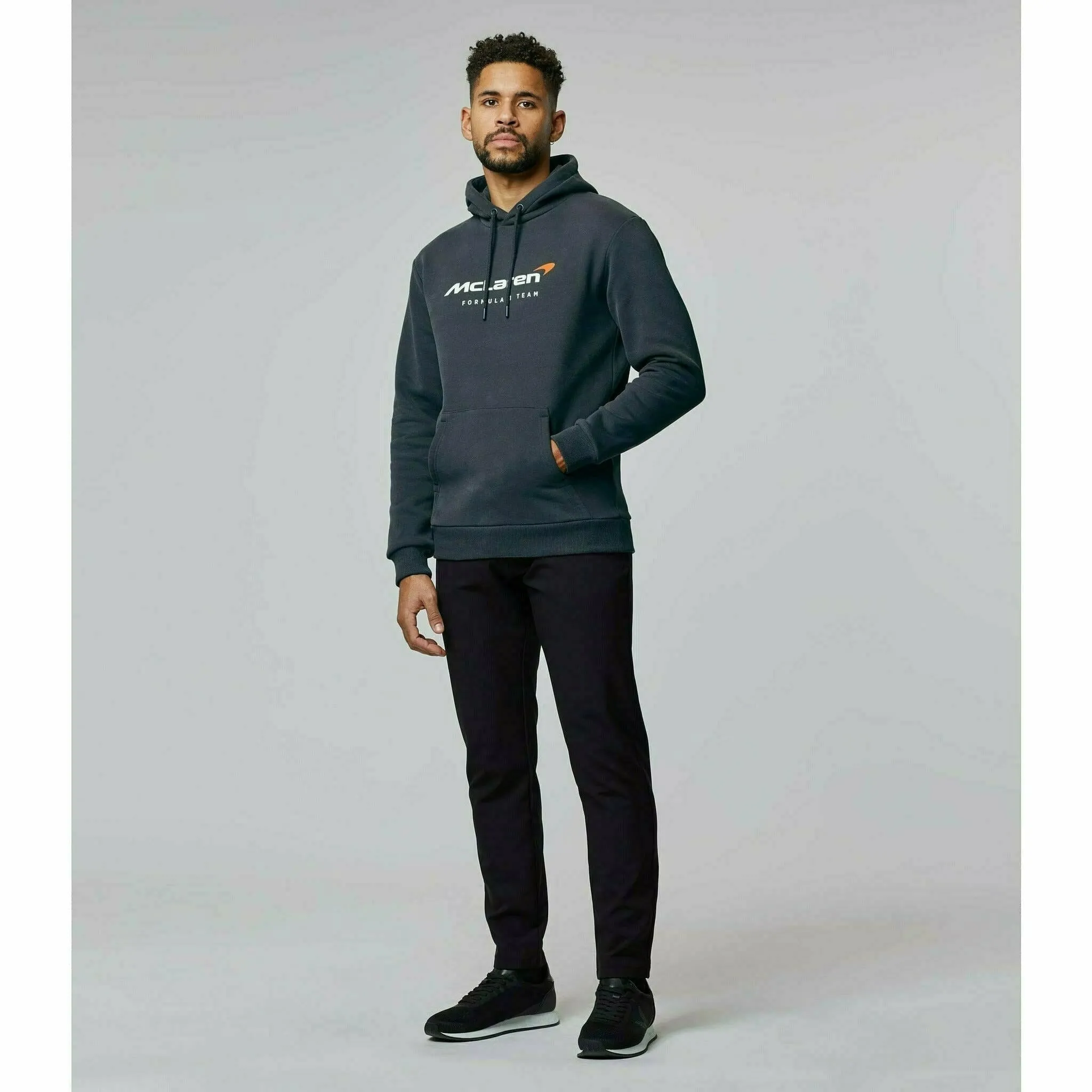 McLaren F1 Men's Core Essentials Hoodie -Black/Papaya/Phantom/Storm Gray/Cloud Blue