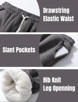 PEHMEA Women's Winter Warm Sweatpants Sherpa Lined Jogger Fleece Pants for Women