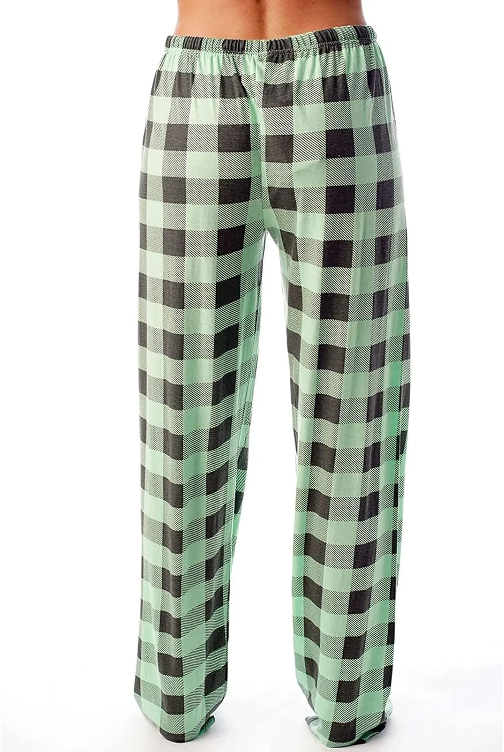 Plaid Pajama Pants Women Soft Comfy Buffalo Plaid Pj Pants Y2k Baggy Lightweight High Waisted Wide Leg Lounge Pants