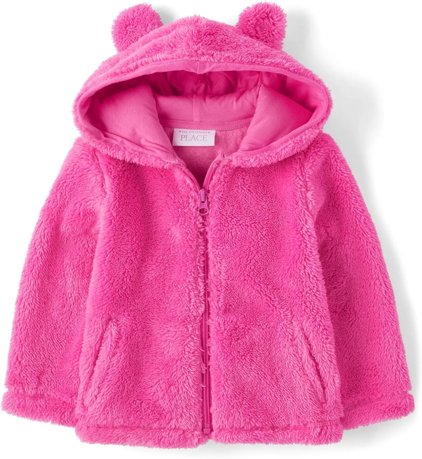 The Children's Place Baby Girls' Cozy Sherpa Hooded Full Zip Sweatshirt
