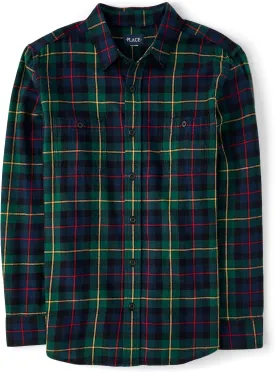 The Children's Place Men's Dad & Son Matching Long Sleeve Flannel Button Up Shirt