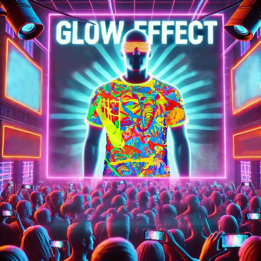 Ultraviolet Fluorescent Handmade Art Neon Blacklight UV Reactive Print Girl Boy Women Party Festival Unisex Men T-Shirt