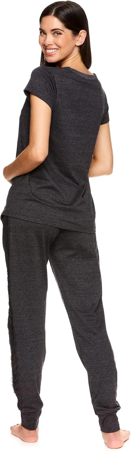 U.S. Polo Assn. Womens Pajama Set with Pockets - Short Sleeve Shirt and Pajama Pants Pj Set